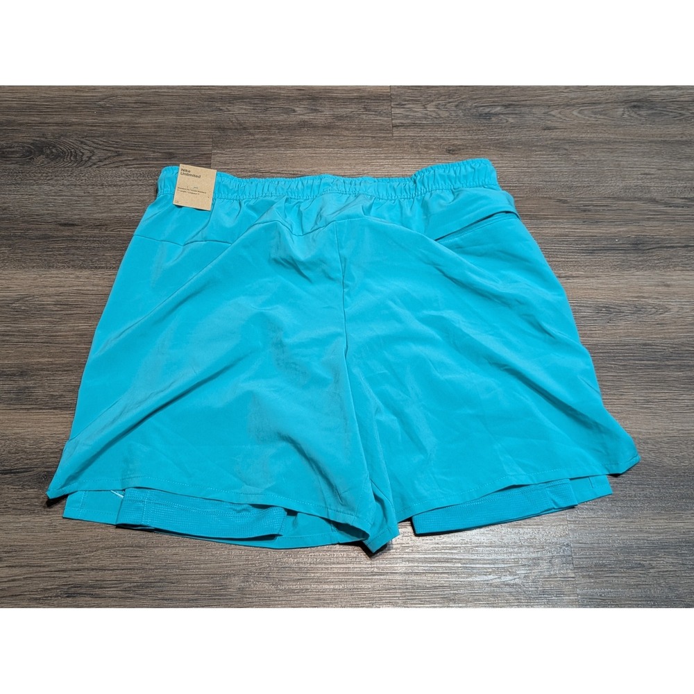 Nike Unlimited 2-In-1 Training Shorts Mens XL Baltic Blue 7 Inch DV9334-345 NEW - Picture 4 of 6